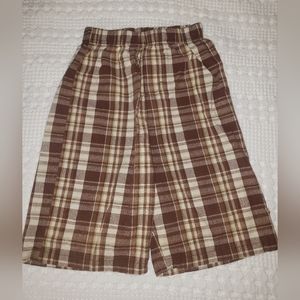 Boys brown plaid shorts size 7